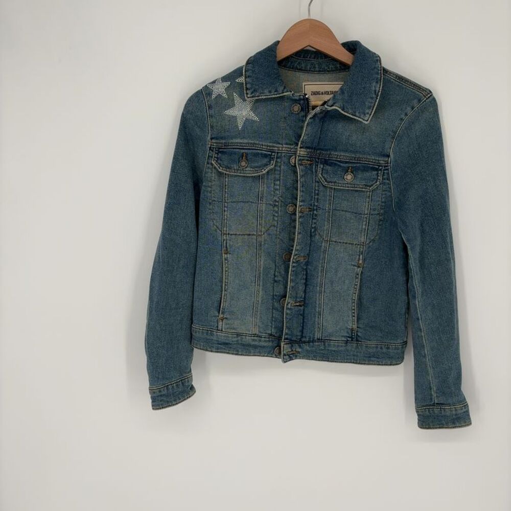 Zadig & Voltaire Denim Jacket with Star Embellishments